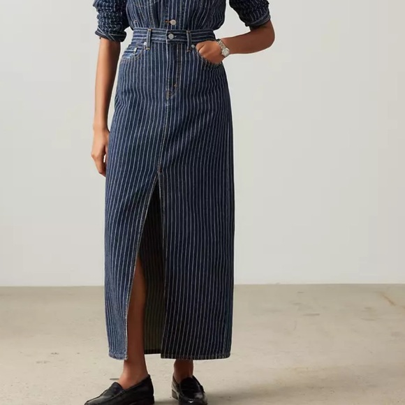 Levi’s Ankle Column Skirt Women’s Size 14 Denim Midi Skirt - Picture 3 of 16